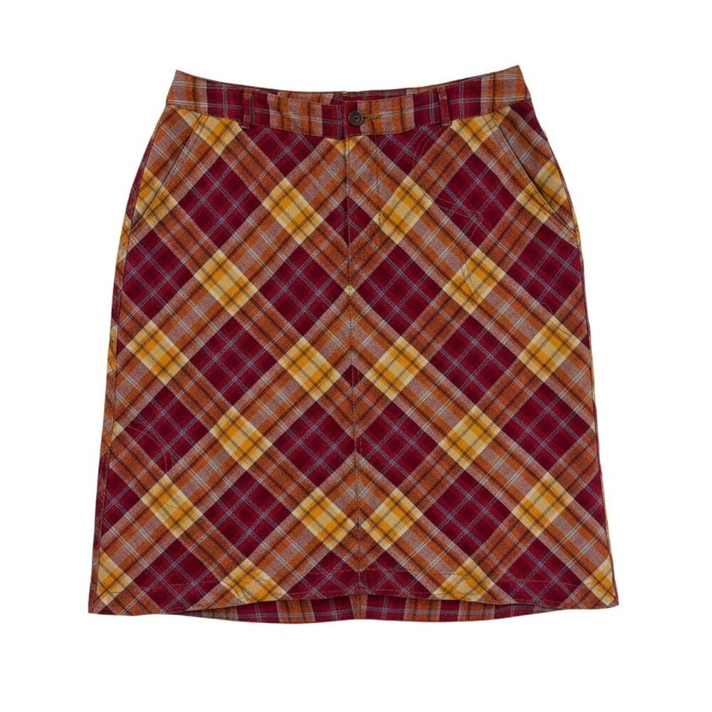 Oilily Jeans Wear Plaid Button Zip Closure Skirt Womens Size 42 US 10 12 - Picture 2 of 7